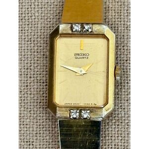 Seiko 2e20-0140 quartz vintage gold-tone 2j women's watch, 1984